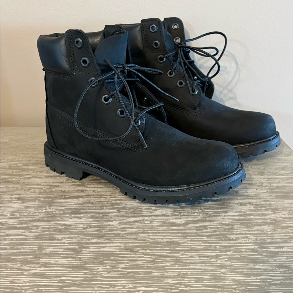 Timberland 6” Premium Waterproof Boots Black 7.5 Nubuck